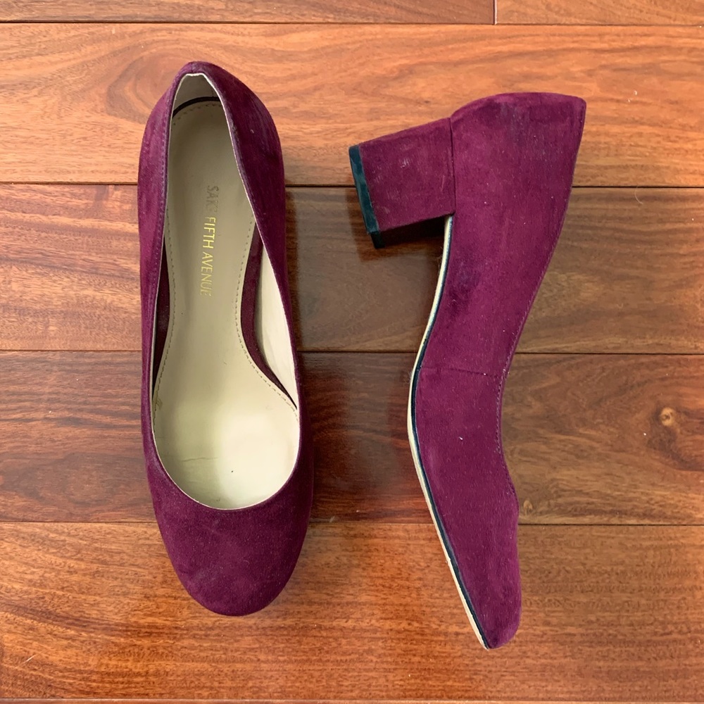 SAKS FIFTH AVENUE burgundy heels